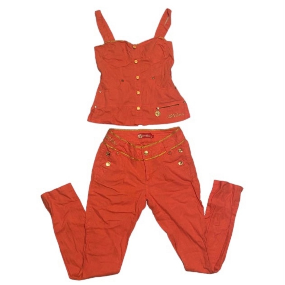 (SOLD) Coral Apple Bottoms Set - Picture 1 of 8
